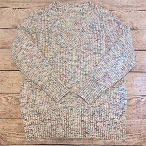 Seven7 Chunky Knit V-Neck Sweater Size Medium